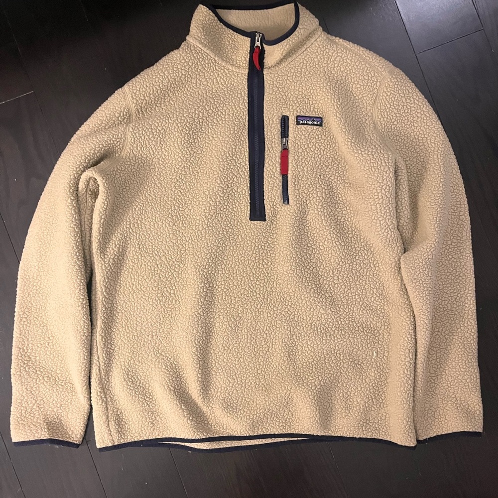 Patagonia Tan Zip Up Sweater